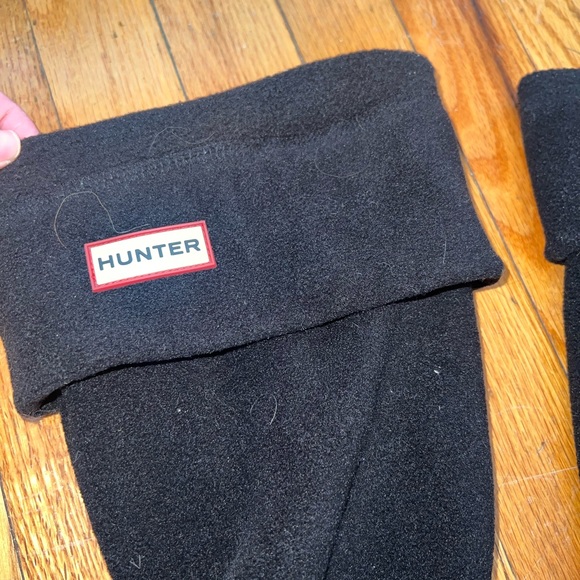 HUNTER black rain boots + fleece liner - Picture 5 of 5